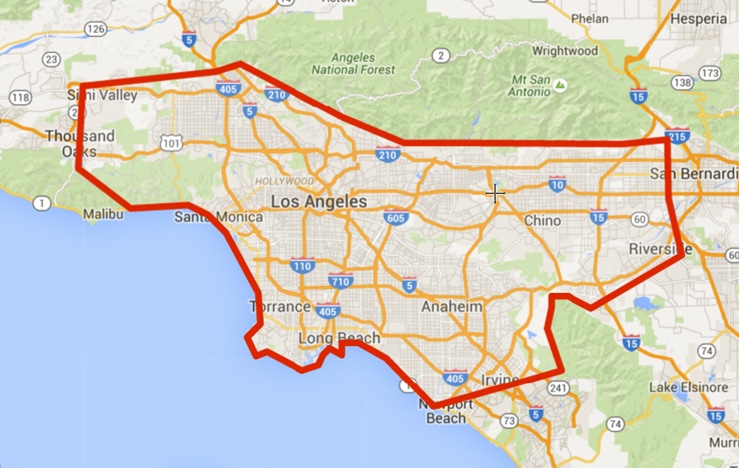 Greater Los Angeles Area Map Air Tro Inc.   Heating & Cooling Service Area