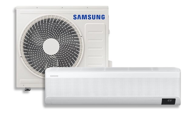 Ductless mini-split air handler in commercial office space