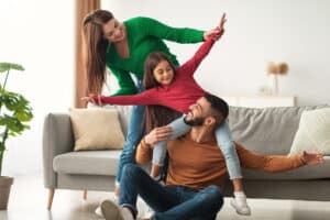 happy family enjoying hvac zoning system in pasedena