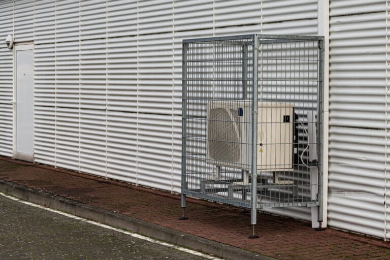 airtro commercial ac security cage -Ground-pad enclosure after a security review